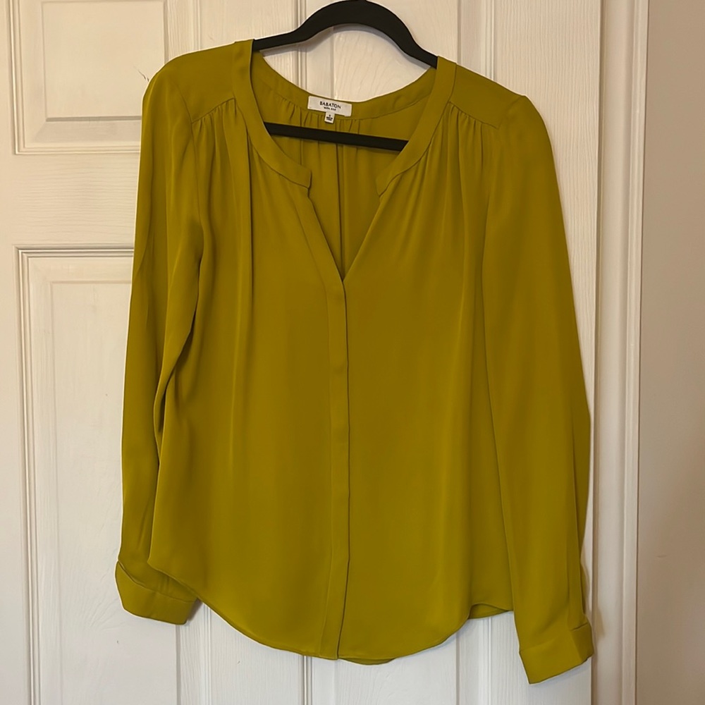 Aritzia Silk Citron Top
